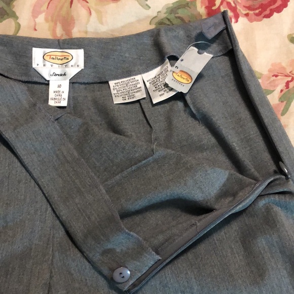 Vtg TALBOTS Size 10 P SideZip STRETCH Dark Charcoal Gray  Deadstock USA NEW - Picture 8 of 12